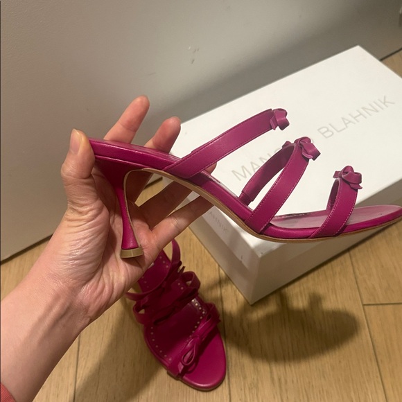 Manolo Blahnik Fuchsia Sandals - Picture 3 of 5